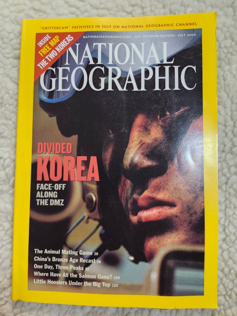 National Geographic Magazine July 2003 Divided Korea  Map